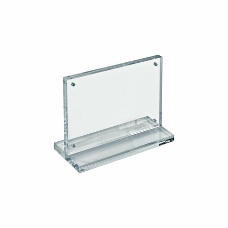 AZAR DISPLAYS Acrylic 7'' x 5'' Block Frame on Acrylic Base with Magnet Closure and Rubber Bumpers, Landscape 104775